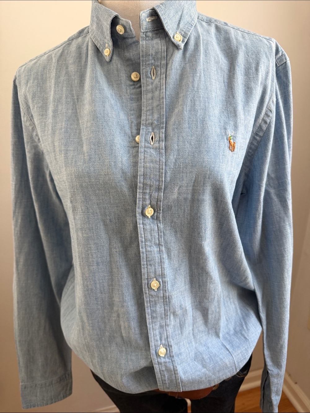 Polo by Ralph Lauren Chambray Button-Down Shirt in Light Blue unisex.